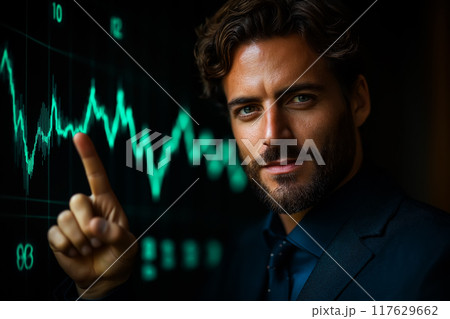 Growth or investment, wealth or earning rising up graph, business sales or profit increase concept. 117629662