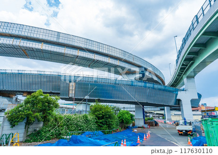 大阪市北区　阪神高速淀川左岸線　工事中の海老江ジャンクション 117630110