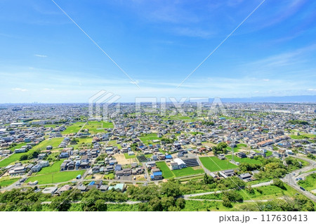 一宮市、ツインアーチ138からの眺め（一宮、名古屋方面） 117630413
