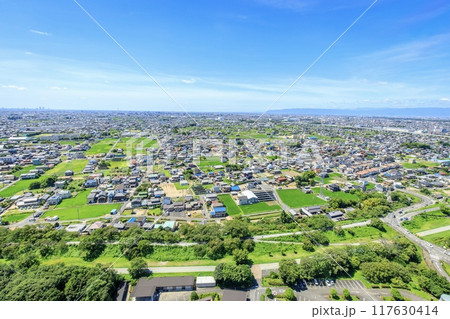 一宮市、ツインアーチ138からの眺め（一宮、名古屋方面） 117630414