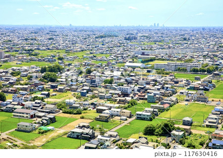 一宮市、ツインアーチ138からの眺め(一宮、名古屋方面) 一宮市、ツインアーチ138からの眺め(一宮、名古屋方面) 117630416