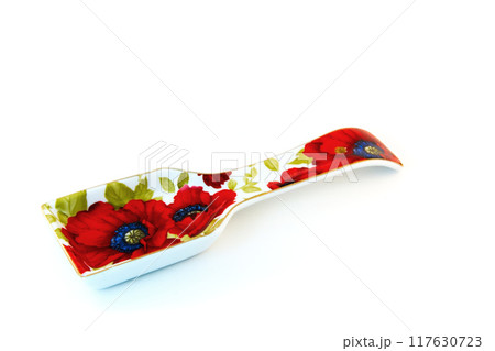 ceramic stand for spoons on a white background ceramic stand for spoons on a white background 117630723
