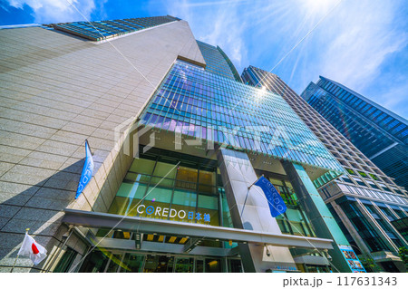 日本の東京都市景観 8月。「日本橋」交差点前のコレド日本橋などを望む=8月11日 日本の東京都市景観 8月。「日本橋」交差点前のコレド日本橋などを望む=8月11日 117631343