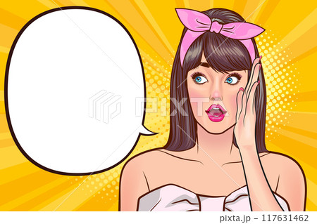woman talking whispering gossip secret retro pop art comic vintage woman talking whispering gossip secret retro pop art comic vintage 117631462