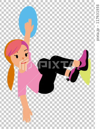 Sport climbing lead, sports girl challenging a bouldering problem 04 Sport climbing lead, sports girl challenging a bouldering problem 04 117631938