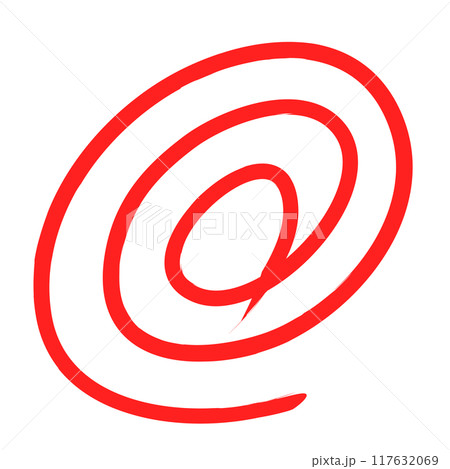 赤色の三重丸イラスト素材 117632069