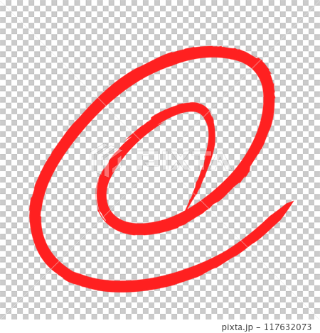 赤色の二重丸のアイコンイラスト 赤色の二重丸のアイコンイラスト 117632073