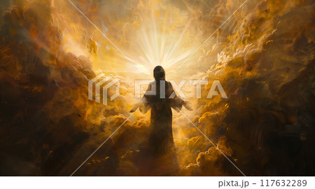 Cloud Stairway to Heaven. Second Coming and Easter concept 117632289