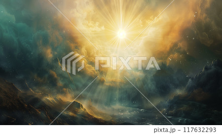 Cloud Stairway to Heaven. Second Coming and Easter concept 117632293