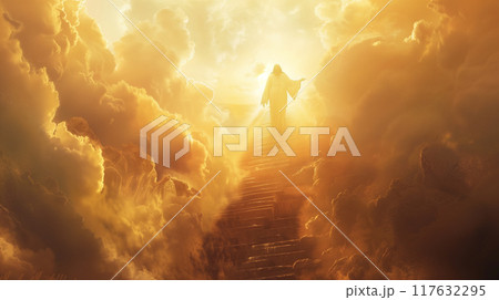 Cloud Stairway to Heaven. Second Coming and Easter concept 117632295