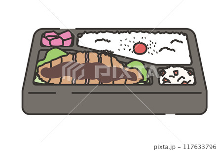 とんかつ弁当のイラスト 117633796