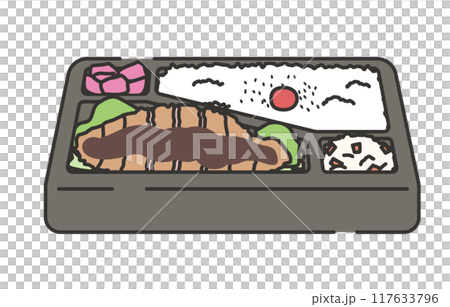 とんかつ弁当のイラスト 117633796