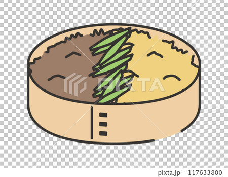 そぼろ弁当のイラスト そぼろ弁当のイラスト 117633800