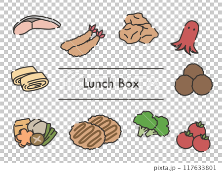 Bento side dish illustration set 117633801