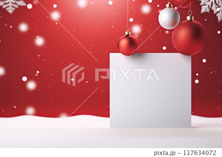 Christmas card with blank empty space for text or logo design. Merry Christmas and Happy New Year. Generative Ai Christmas card with blank empty space for text or logo design. Merry Christmas and Happy New Year. Generative Ai 117634072