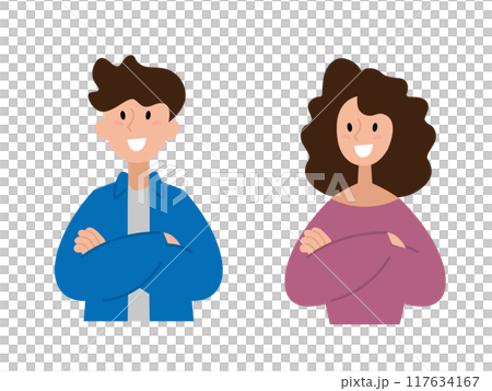 人物使える男女素材腕組み03 117634167