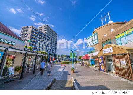 日本の千葉都市景観 千葉県千葉市緑区の土気駅前のショッピングモーなどを望む 日本の千葉都市景観 千葉県千葉市緑区の土気駅前のショッピングモーなどを望む 117634484
