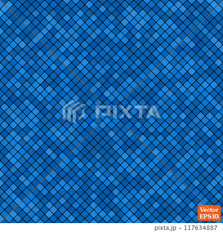 background abstract mosaic of the squares blue color. vector illustration 117634887