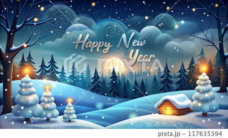 Happy New Year, Holidays logo  117635394