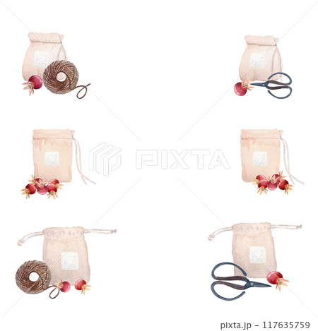 Homemade tea bags and rose hips watercolor vertical frame isolated on white. High quality hand drawn art great for stickers, tape, for crafts and hobby, cards, packages, tea, herbal medicine recipes Homemade tea bags and rose hips watercolor vertical frame isolated on white. High quality hand drawn art great for stickers, tape, for crafts and hobby, cards, packages, tea, herbal medicine recipes 117635759
