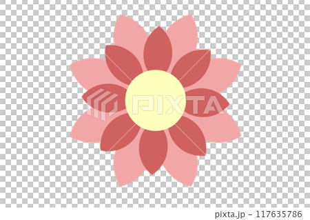 simple and cute red flower illustration simple and cute red flower illustration 117635786