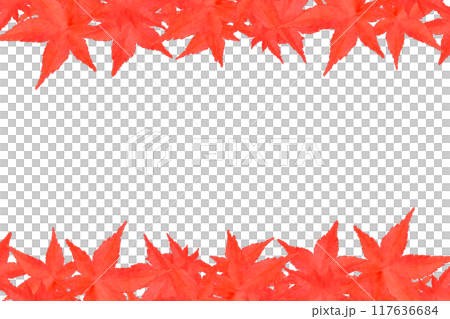 Red autumn leaves frame ② 117636684