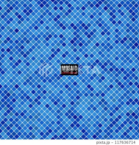 background abstract mosaic of the  squares dark blue color for your purposes in design. vector illustration 117636714