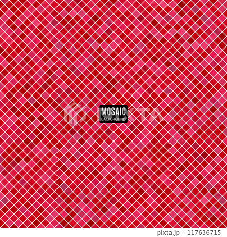 background abstract mosaic of squares red color for your purposes in design. vector illustration 117636715