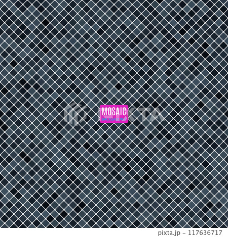 background abstract mosaic of squares black color for your purposes in design. vector illustration 117636717