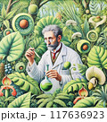 植物に囲まれた笑顔の博士 117636923