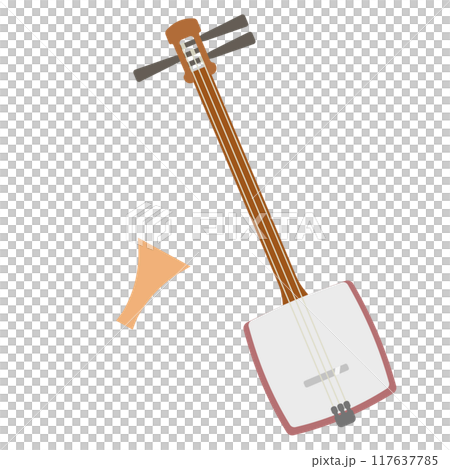 Shamisen illustration Shamisen illustration 117637785