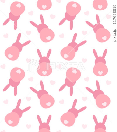 Vector seamless pattern of bunny rabbit back Vector seamless pattern of bunny rabbit back 117638019