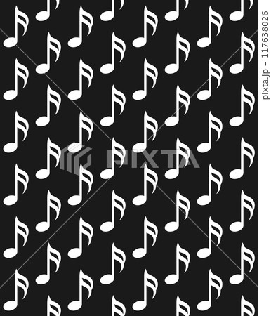 Vector seamless pattern of flat music note 117638026