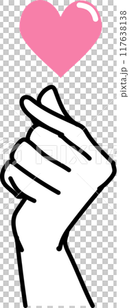 Finger heart_Flat vector illustration Finger heart_Flat vector illustration 117638138