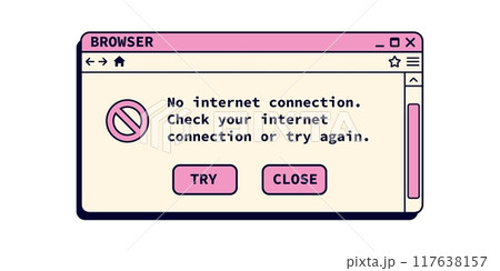 No internet connection window in retro style. No internet connection window in retro style. 117638157