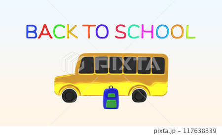 Back to School with Yellow Bus and Backpack Back to School with Yellow Bus and Backpack 117638339