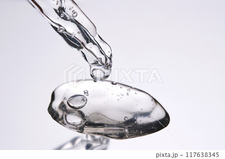 Pipette with cosmetic gel or serum close-up. Pipette with cosmetic gel or serum close-up. 117638345