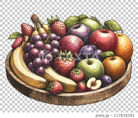 Illustration of assorted fruit 117638391