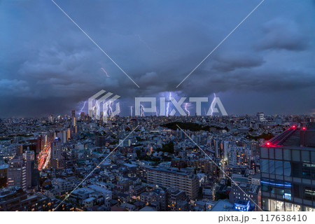 《東京都》ゲリラ雷雨の東京 117638410