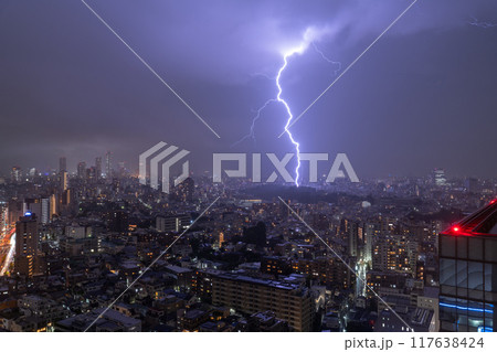 《東京都》ゲリラ雷雨の東京 《東京都》ゲリラ雷雨の東京 117638424