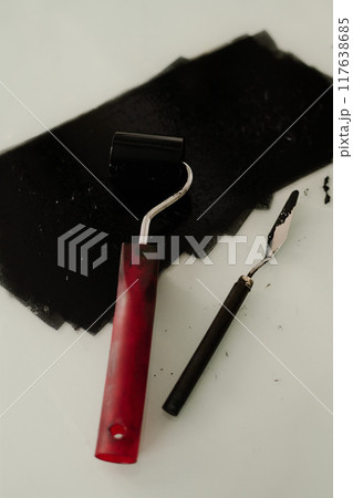 Handtools for printing work on desk 117638685