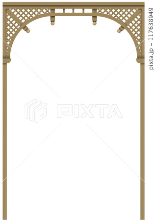 Classic wooden arch and pillars background 117638949