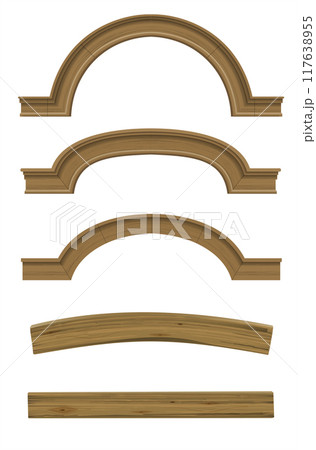 Set of textures of wooden classical arches Set of textures of wooden classical arches 117638955