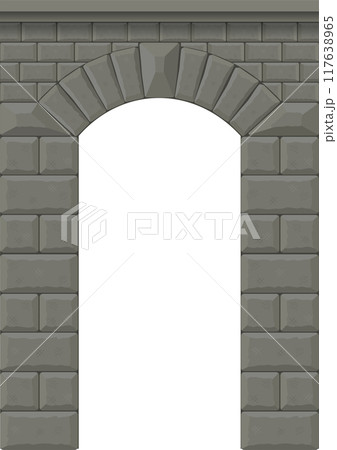 Classic facade with arch in a classic style Classic facade with arch in a classic style 117638965