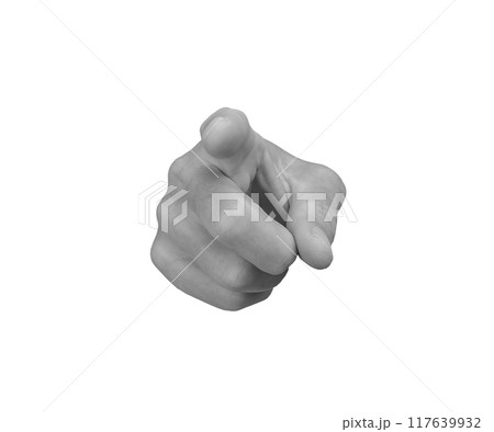 Index finger pointing at you, choosing, picking gesture, isolated on white background 117639932