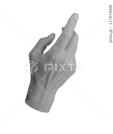 Finger pointing gesture, touching, showing. Index finger, pointer indicating aside, to right side. Finger pointing gesture, touching, showing. Index finger, pointer indicating aside, to right side. 117639986