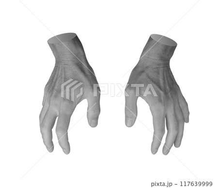 Catching, gripping, taking with both two hands isolated on white background Catching, gripping, taking with both two hands isolated on white background 117639999