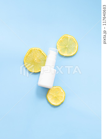 facial cleanser or cream package with vitamin C 117640683