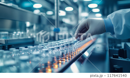 制御された無菌状態でのバイアル処理の自動化に焦点を当てた現代的な実験室 制御された無菌状態でのバイアル処理の自動化に焦点を当てた現代的な実験室 117641540