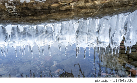 着氷の造形、支笏湖　16:9　千歳市 117642330